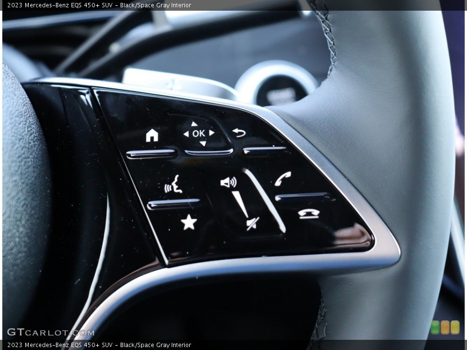 Black/Space Gray Interior Steering Wheel for the 2023 Mercedes-Benz EQS 450+ SUV #146209131
