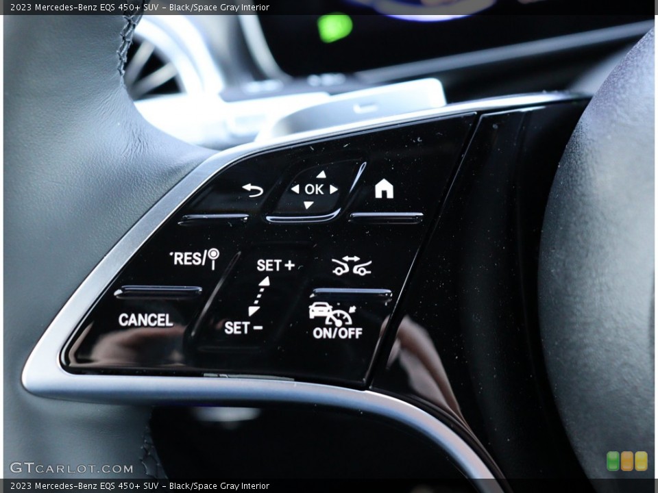 Black/Space Gray Interior Steering Wheel for the 2023 Mercedes-Benz EQS 450+ SUV #146209170