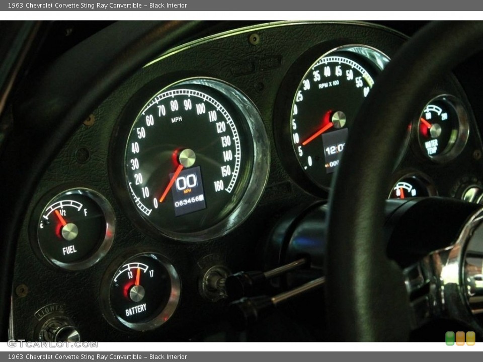 Black Interior Gauges for the 1963 Chevrolet Corvette Sting Ray Convertible #146216717