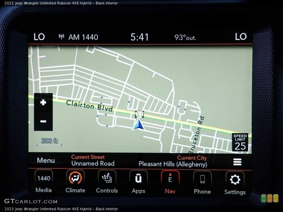 Black Interior Navigation for the 2023 Jeep Wrangler Unlimited Rubicon 4XE Hybrid #146219556