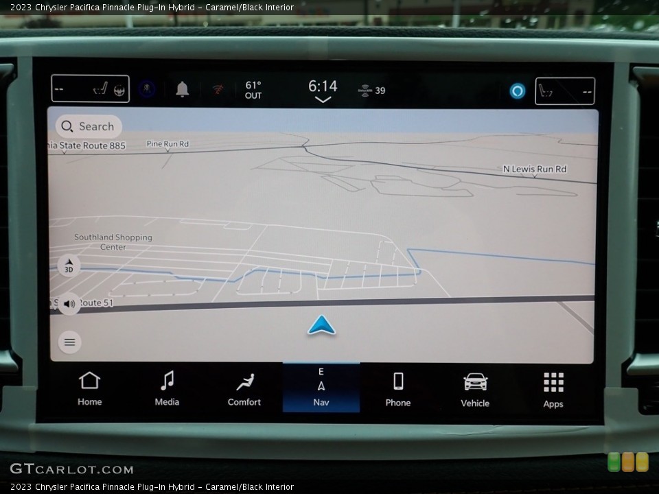 Caramel/Black Interior Navigation for the 2023 Chrysler Pacifica Pinnacle Plug-In Hybrid #146225536