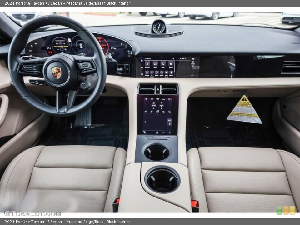Atacama Beige/Basalt Black Interior Front Seat for the 2021 Porsche Taycan 4S Sedan #146229399