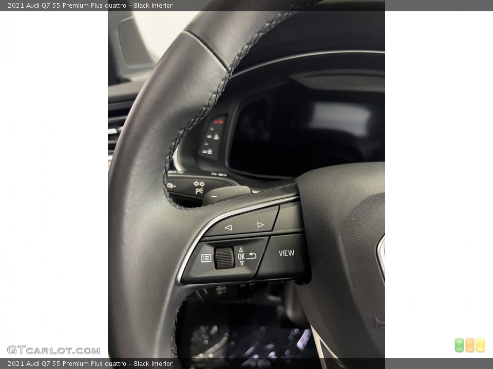Black Interior Steering Wheel for the 2021 Audi Q7 55 Premium Plus quattro #146231274