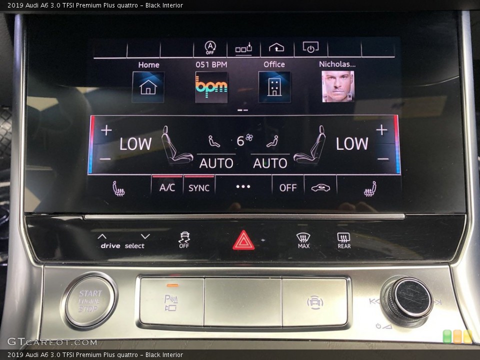 Black Interior Controls for the 2019 Audi A6 3.0 TFSI Premium Plus quattro #146237181
