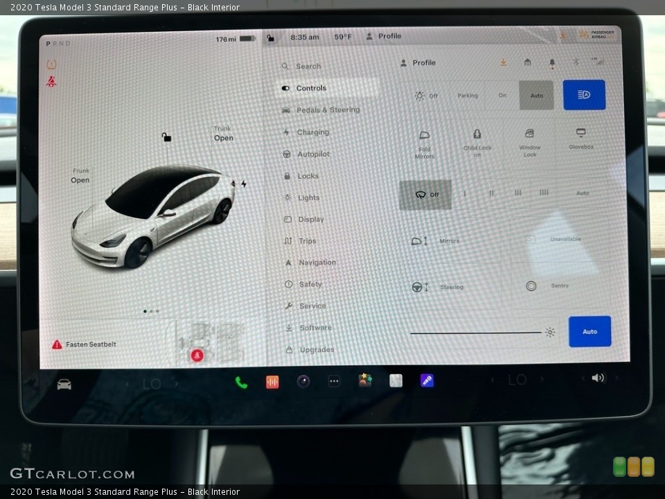Black Interior Controls for the 2020 Tesla Model 3 Standard Range Plus #146241096