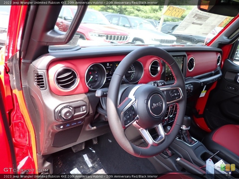 20th Anniversary Red/Black Interior Dashboard for the 2023 Jeep Wrangler Unlimited Rubicon 4XE 20th Anniversary Hybrid #146241441