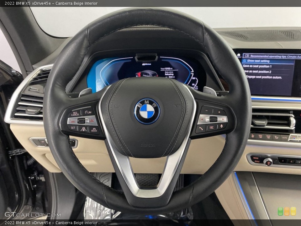 Canberra Beige Interior Steering Wheel for the 2022 BMW X5 xDrive45e #146245755