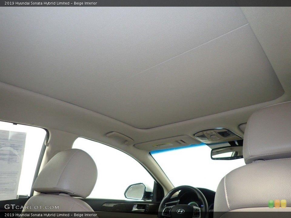 Beige Interior Sunroof for the 2019 Hyundai Sonata Hybrid Limited #146248527