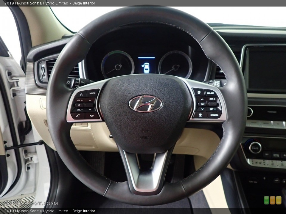 Beige Interior Steering Wheel for the 2019 Hyundai Sonata Hybrid Limited #146248677