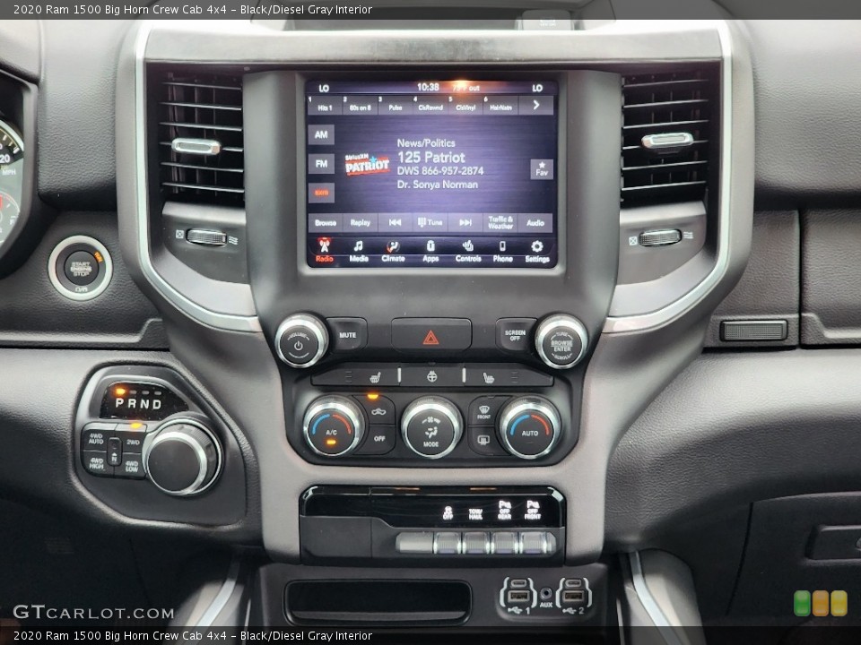 Black/Diesel Gray Interior Controls for the 2020 Ram 1500 Big Horn Crew Cab 4x4 #146252994