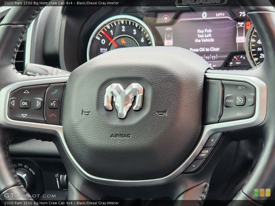 Black/Diesel Gray Interior Steering Wheel for the 2020 Ram 1500 Big Horn Crew Cab 4x4 #146253159