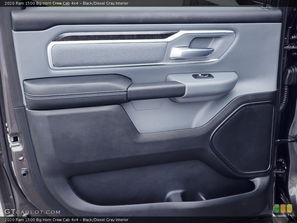 Black/Diesel Gray Interior Door Panel for the 2020 Ram 1500 Big Horn Crew Cab 4x4 #146253648