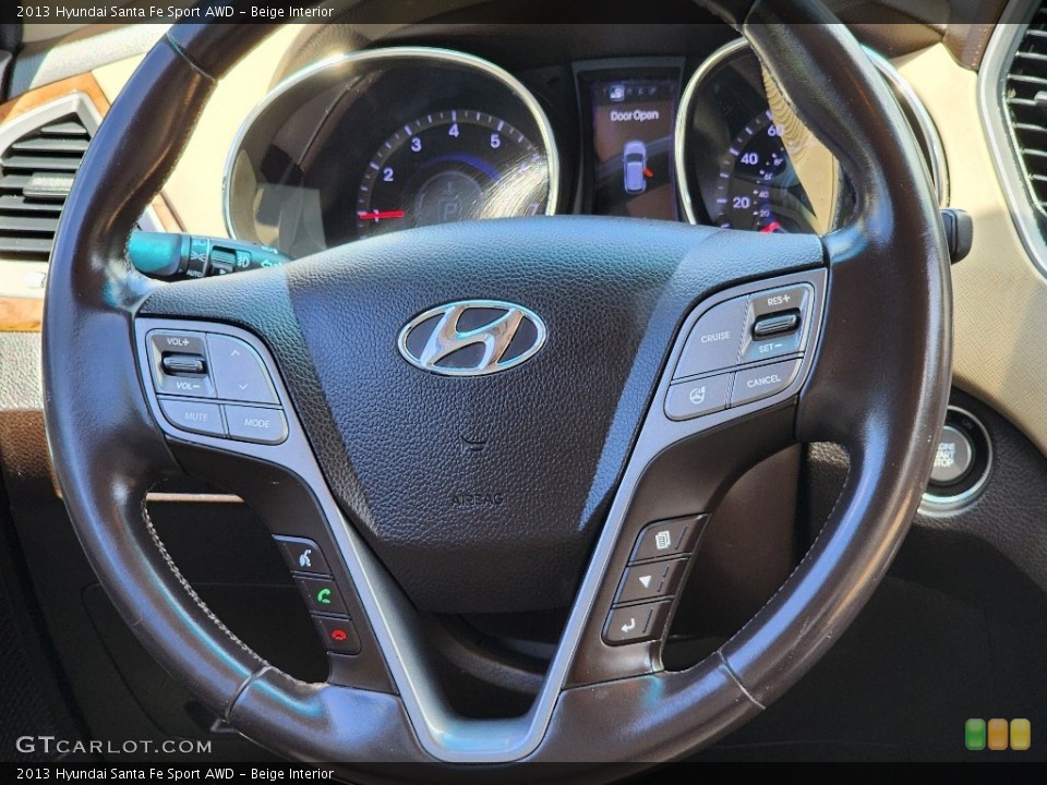 Beige Interior Steering Wheel for the 2013 Hyundai Santa Fe Sport AWD #146253720