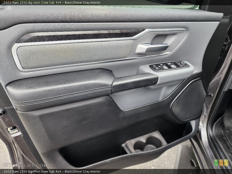 Black/Diesel Gray Interior Door Panel for the 2020 Ram 1500 Big Horn Crew Cab 4x4 #146253738