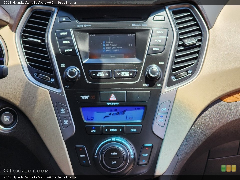 Beige Interior Controls for the 2013 Hyundai Santa Fe Sport AWD #146253741
