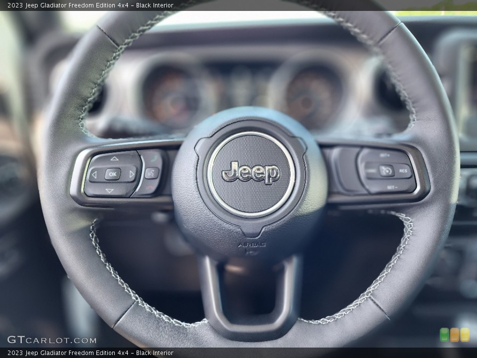 Black Interior Steering Wheel for the 2023 Jeep Gladiator Freedom Edition 4x4 #146257020