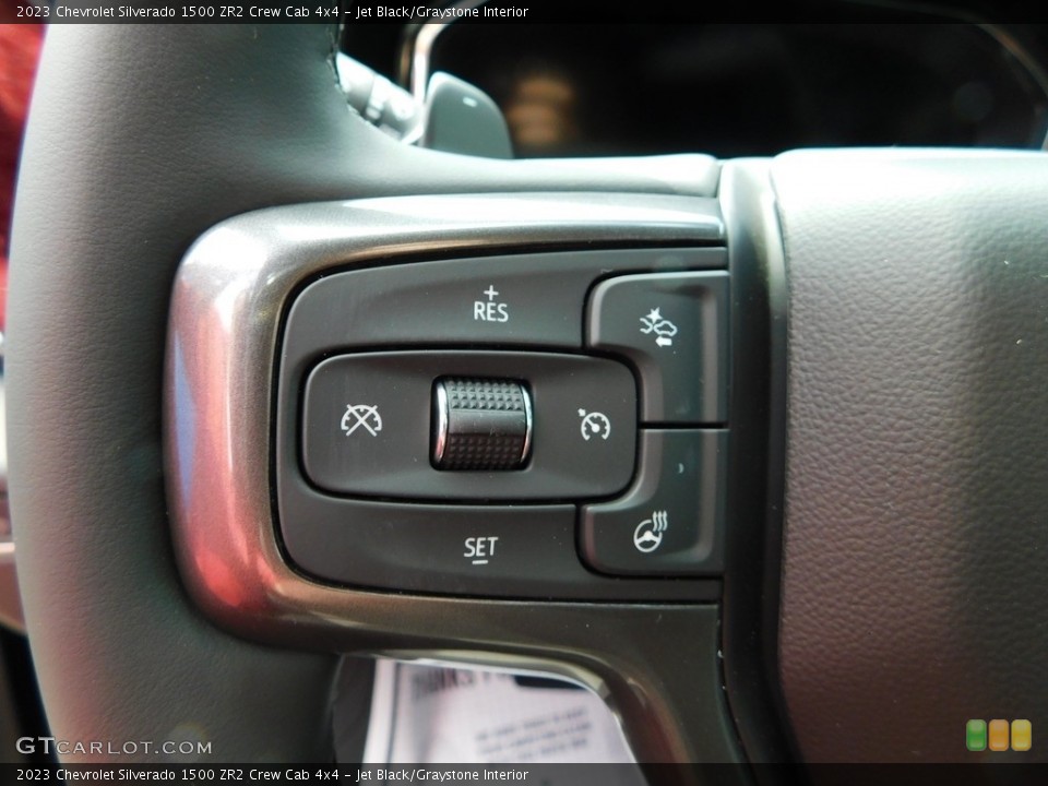 Jet Black/Graystone Interior Steering Wheel for the 2023 Chevrolet Silverado 1500 ZR2 Crew Cab 4x4 #146258865