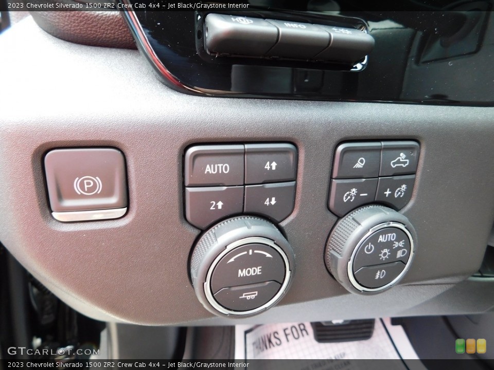 Jet Black/Graystone Interior Controls for the 2023 Chevrolet Silverado 1500 ZR2 Crew Cab 4x4 #146258883
