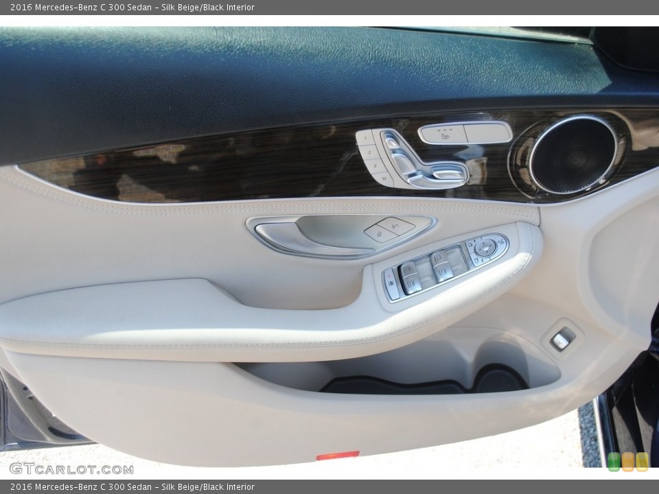 Silk Beige/Black Interior Door Panel for the 2016 Mercedes-Benz C 300 Sedan #146260712