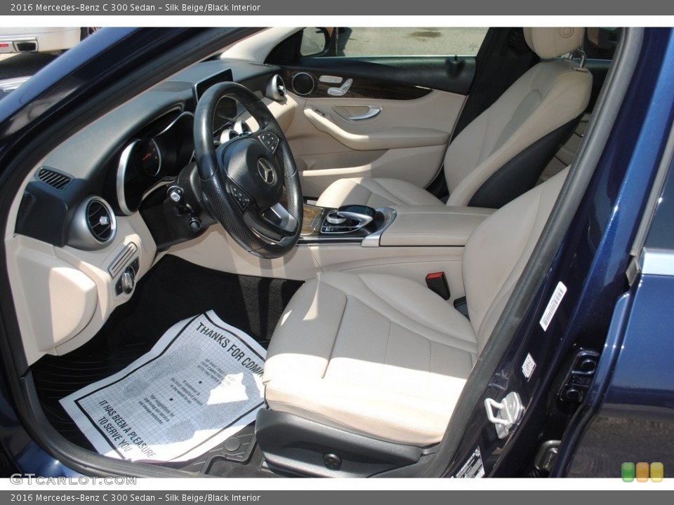 Silk Beige/Black Interior Front Seat for the 2016 Mercedes-Benz C 300 Sedan #146260719