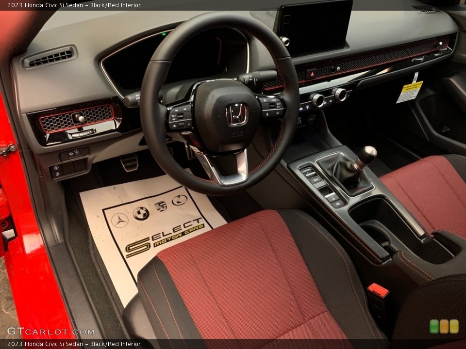 Black/Red Interior Front Seat for the 2023 Honda Civic Si Sedan #146261836