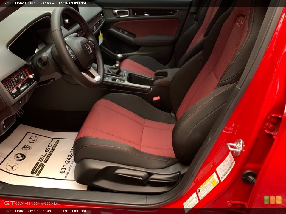 Black/Red Interior Front Seat for the 2023 Honda Civic Si Sedan #146261860