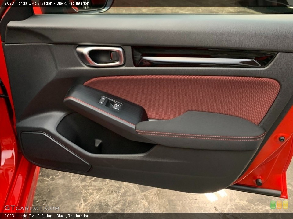 Black/Red Interior Door Panel for the 2023 Honda Civic Si Sedan #146262033