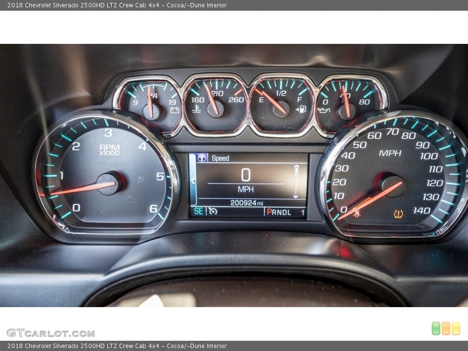 Cocoa/­Dune Interior Gauges for the 2018 Chevrolet Silverado 2500HD LTZ Crew Cab 4x4 #146263625
