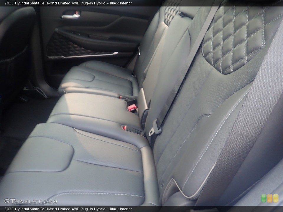 Black Interior Rear Seat for the 2023 Hyundai Santa Fe Hybrid Limited AWD Plug-In Hybrid #146264324
