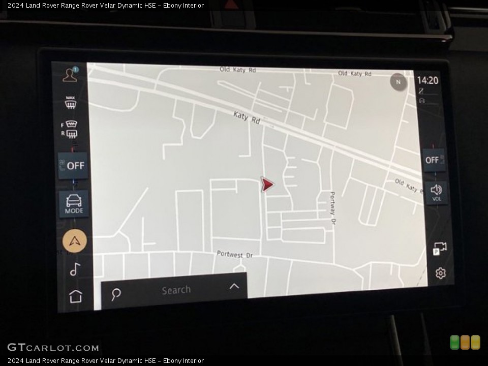 Ebony Interior Navigation for the 2024 Land Rover Range Rover Velar Dynamic HSE #146264621
