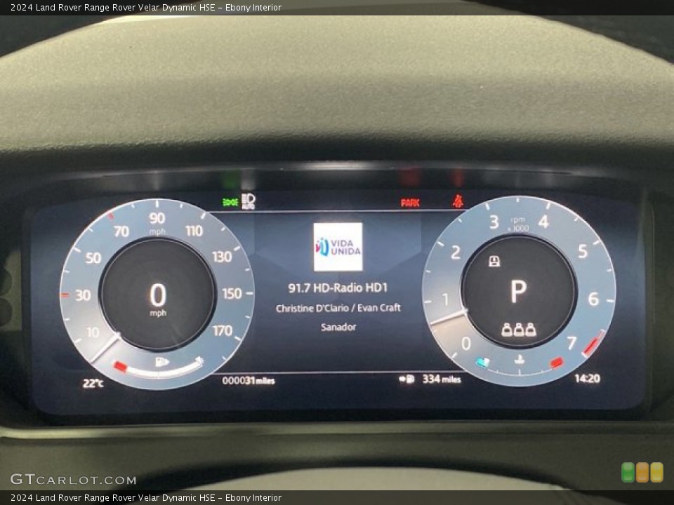 Ebony Interior Gauges for the 2024 Land Rover Range Rover Velar Dynamic HSE #146264639
