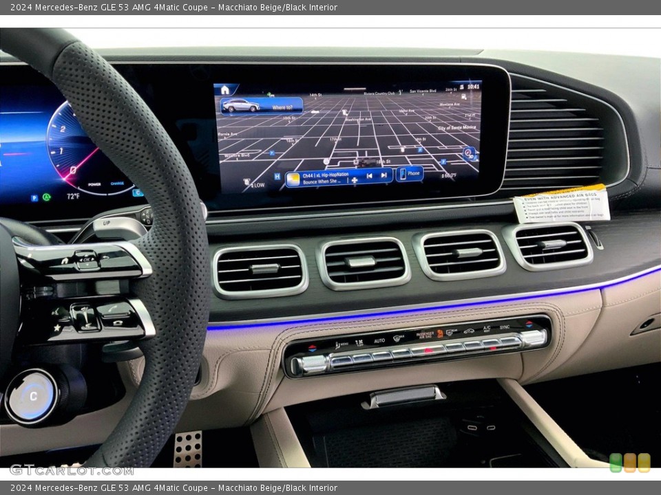 Macchiato Beige/Black Interior Navigation for the 2024 Mercedes-Benz GLE 53 AMG 4Matic Coupe #146267105