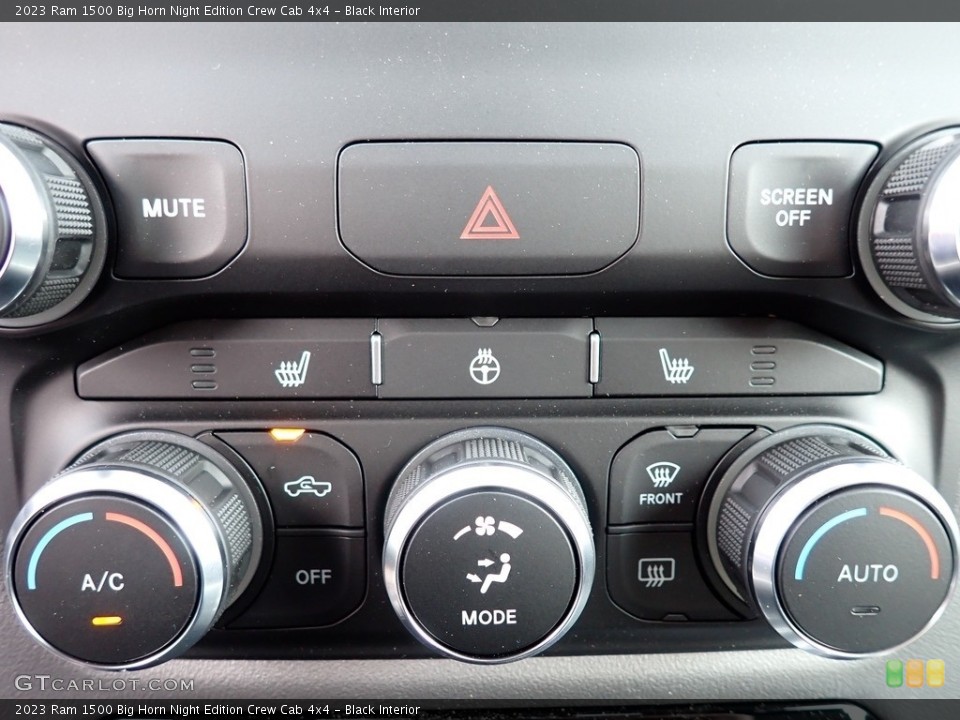 Black Interior Controls for the 2023 Ram 1500 Big Horn Night Edition Crew Cab 4x4 #146269590