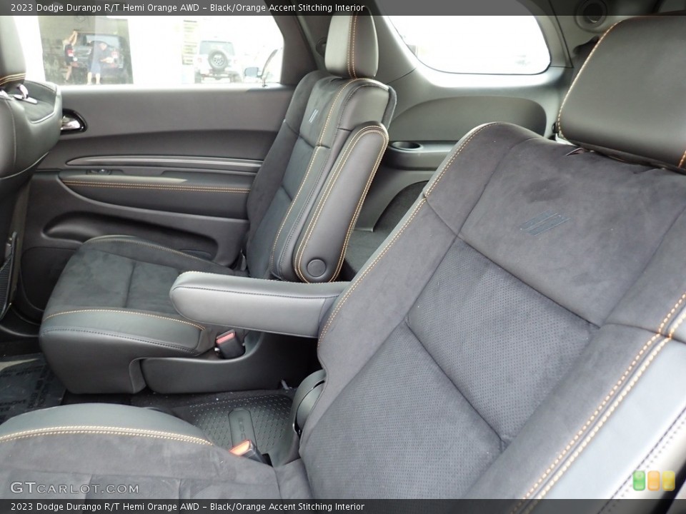 Black/Orange Accent Stitching Interior Rear Seat for the 2023 Dodge Durango R/T Hemi Orange AWD #146269964