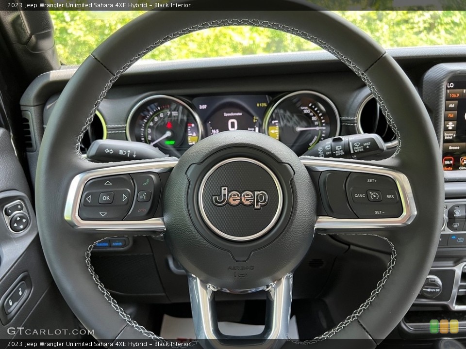 Black Interior Steering Wheel for the 2023 Jeep Wrangler Unlimited Sahara 4XE Hybrid #146271851