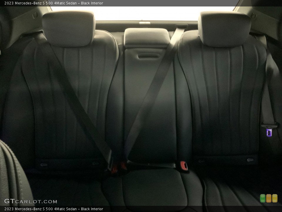 Black Interior Rear Seat for the 2023 Mercedes-Benz S 500 4Matic Sedan #146274044