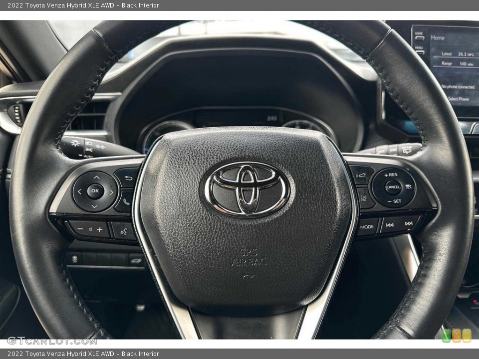 Black Interior Steering Wheel for the 2022 Toyota Venza Hybrid XLE AWD #146277426