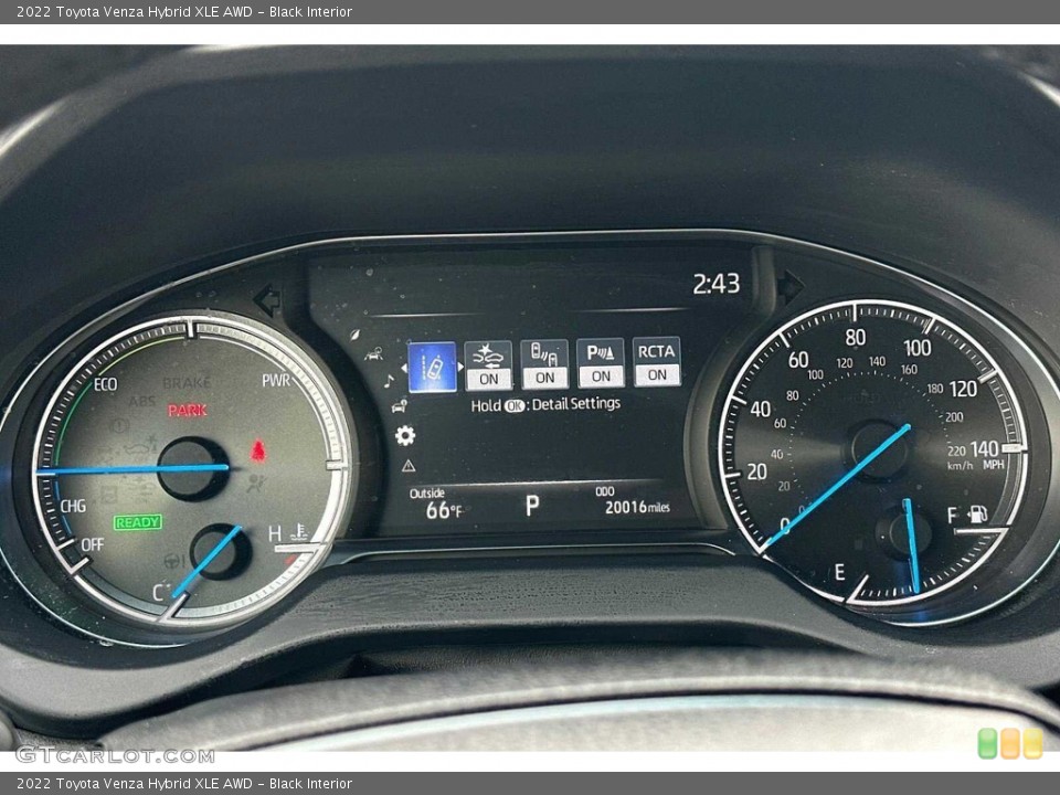 Black Interior Gauges for the 2022 Toyota Venza Hybrid XLE AWD #146277506