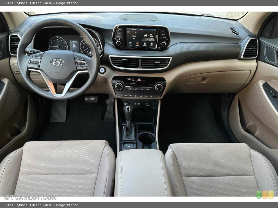 Beige Interior Dashboard for the 2021 Hyundai Tucson Value #146277768