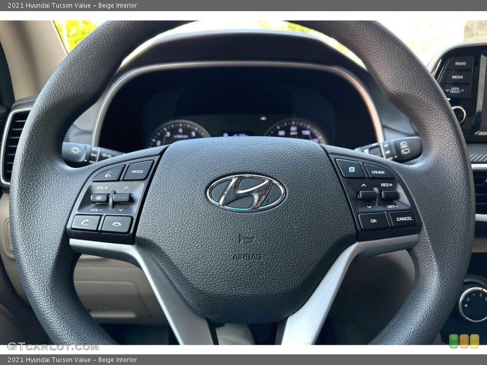 Beige Interior Steering Wheel for the 2021 Hyundai Tucson Value #146277909