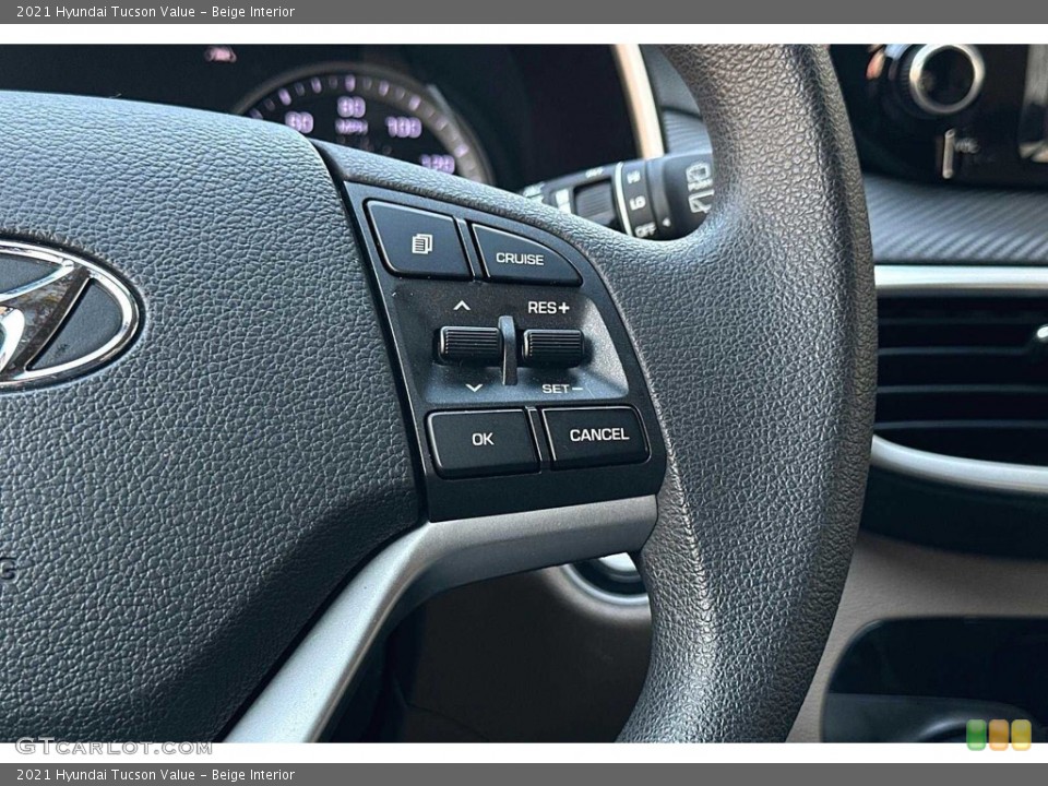 Beige Interior Steering Wheel for the 2021 Hyundai Tucson Value #146277933