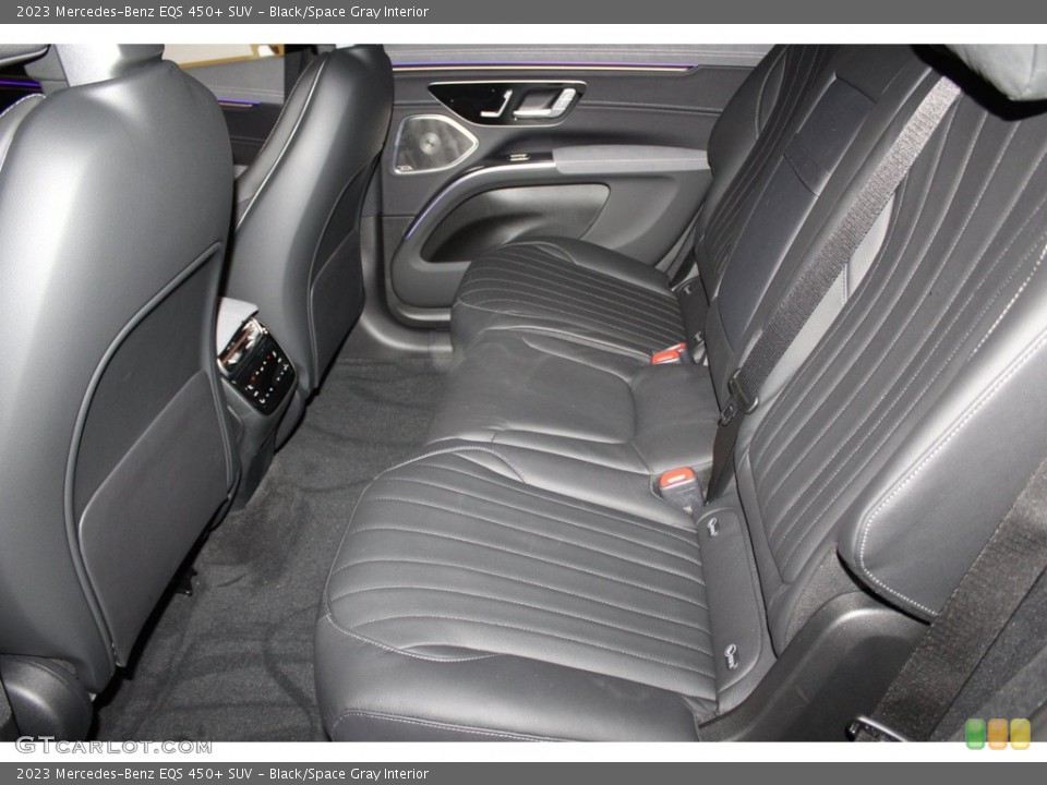 Black/Space Gray Interior Rear Seat for the 2023 Mercedes-Benz EQS 450+ SUV #146277936