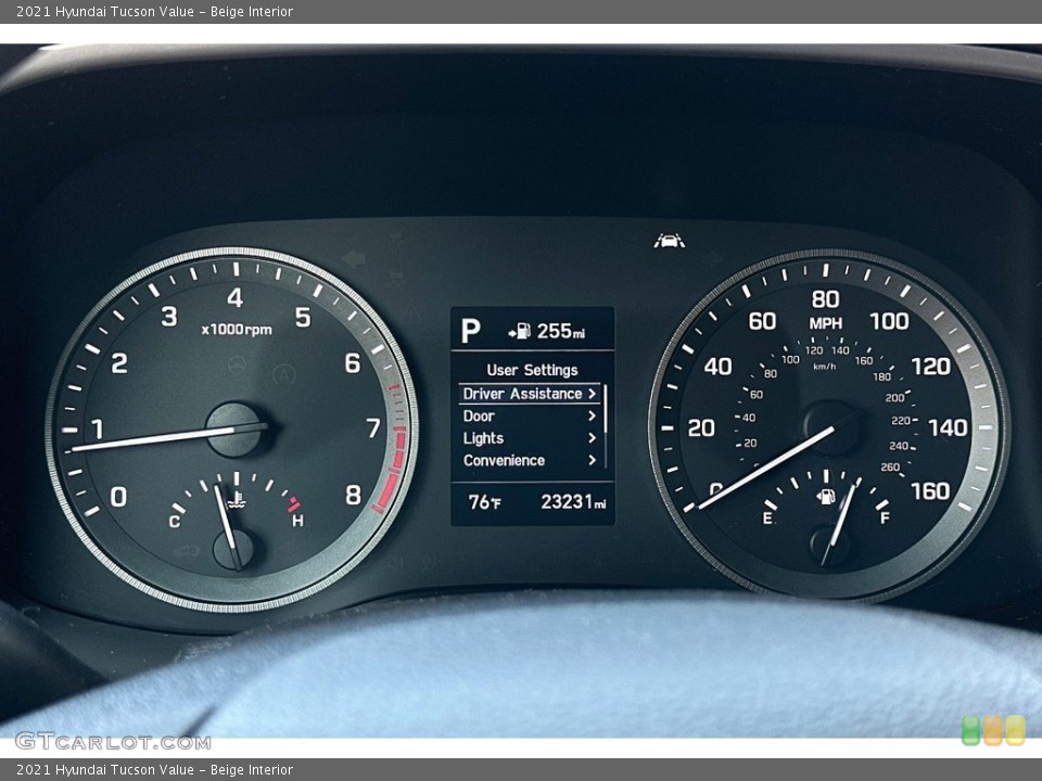 Beige Interior Gauges for the 2021 Hyundai Tucson Value #146277957