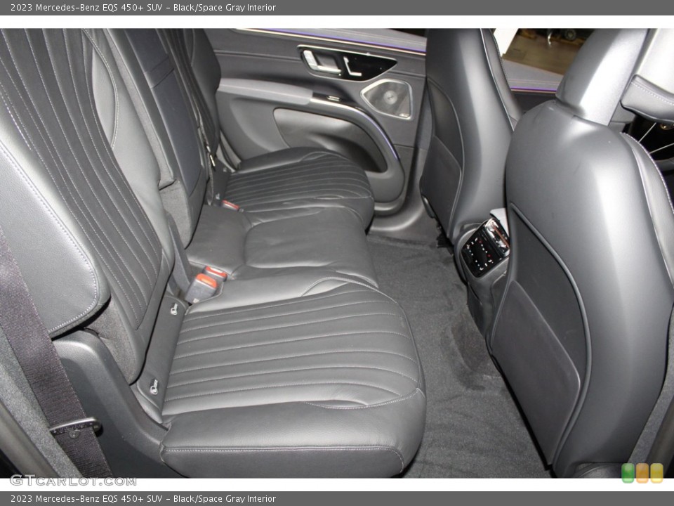 Black/Space Gray Interior Rear Seat for the 2023 Mercedes-Benz EQS 450+ SUV #146277984