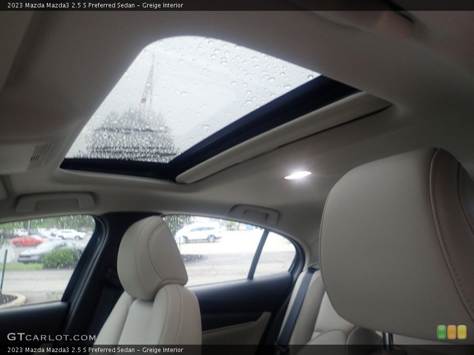Greige Interior Sunroof for the 2023 Mazda Mazda3 2.5 S Preferred Sedan #146278684