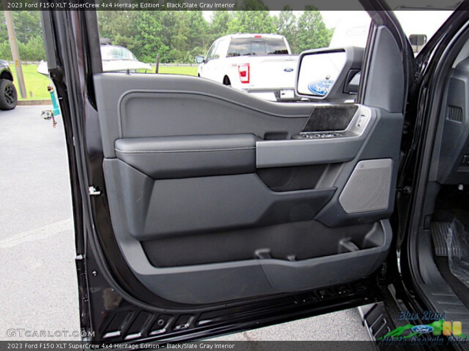 Black/Slate Gray Interior Door Panel for the 2023 Ford F150 XLT SuperCrew 4x4 Heritage Edition #146282545