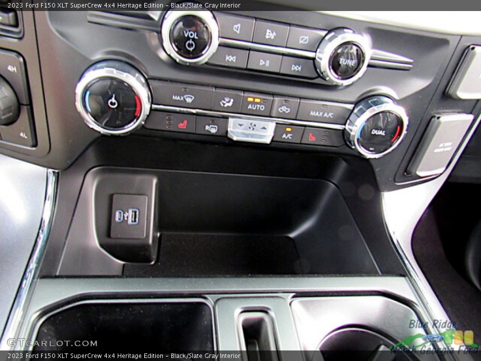 Black/Slate Gray Interior Controls for the 2023 Ford F150 XLT SuperCrew 4x4 Heritage Edition #146282674