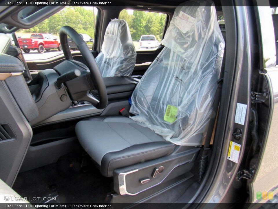 Black/Slate Gray Interior Front Seat for the 2023 Ford F150 Lightning Lariat 4x4 #146282893
