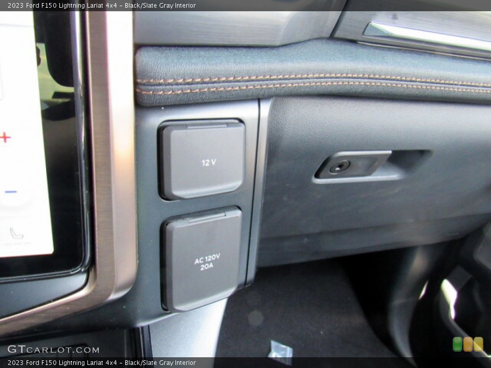 Black/Slate Gray Interior Controls for the 2023 Ford F150 Lightning Lariat 4x4 #146283022