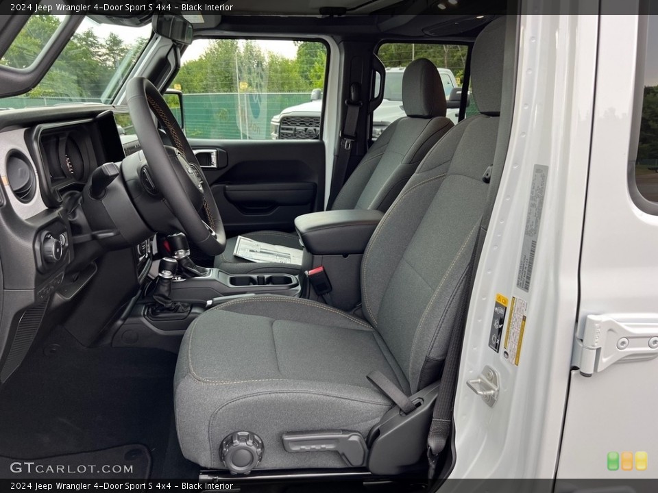 Black Interior Front Seat for the 2024 Jeep Wrangler 4-Door Sport S 4x4 #146283198